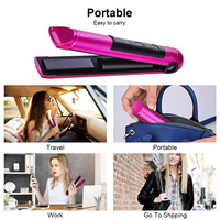 PRITECH Mini fer à cheveux chauffant sans fil portable taille compacte Mini fer à lisser plat sans fil rechargeable pour le voyage