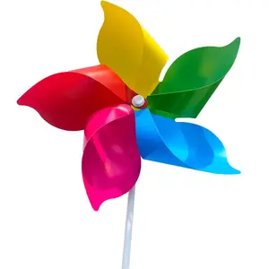 Molinillo de viento de plástico barato al por mayor, juguete giratorio con cuchillas, molinillo de juguete, molinillo de plástico para decoración de jardín