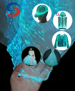 顶级聚酯尼龙棉发光纺织品在黑暗中发光光纤发光发光二极管发光织物