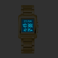 Montre de prière numérique musulmane Azan à prix d'usine, montre-bracelet Adhan en acier pour homme, montre de luxe étanche pour homme, montre de prière islamique Athan