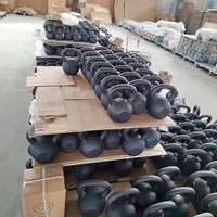 Kettlebell en fonte robuste Dinuo avec revêtement en poudre, design à anneaux colorés pour entraînement fonctionnel et Cross-Fit en salle de sport