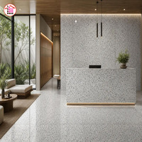 Dalle de terrazzo à base blanche avec copeaux d'agrégats multicolores, terrazzo poli pour comptoir, îlot de cuisine, meuble-lavabo, sol et mur – Amérique du Nord
