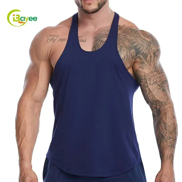 Design Own Brand Logo Muscle Tank Top Fitness Mens Blank Workout Tank Top Gym Wear Stringer Custom Logo