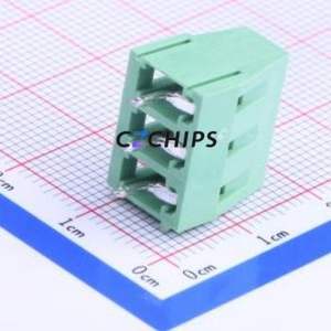 WJ128V-5.0-3P Screw Terminal Block Through hole Component (THT),P=5mm Connector 1x3P 5mm Green Through Hole - Product Image 1