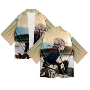 10 Stili di Kimono Giapponese <span class=keywords><strong>Violet</strong></span> <span class=keywords><strong>Evergarden</strong></span>, Camicie Haori Stampate a Colori, Mantello Anime, Costume per Cosplay - Product Image 4