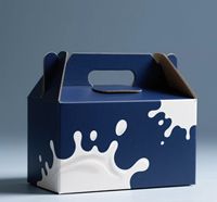 Grosir Medium portabel warna kustom minuman Bento mengambil kotak kertas produksi Cina kemasan murah untuk susu