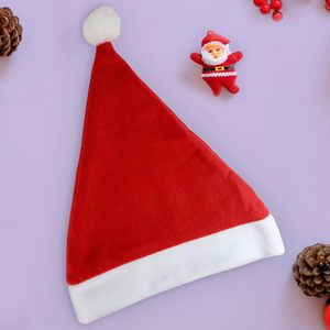 Chapeau de Noël classique rouge style Père Noël, accessoire de décoration pour fête de Noël, chapeau de Noël en peluche haut de gamme - Product Image 2