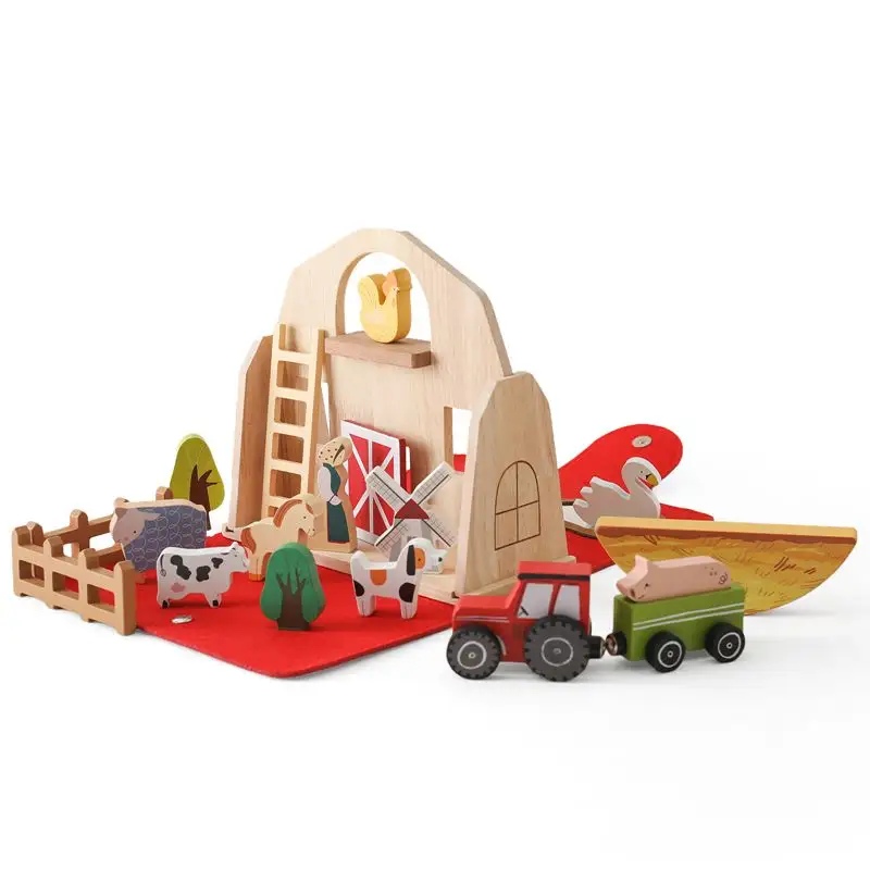 Hot Sale New Product Cheap Price And Rich Features Wooden Barn Toy For Children