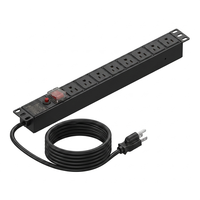 SYNSTRO PDU 1U 19 pouces pour montage en rack, 8 ports 15A, en alliage d'aluminium, unité de distribution d'alimentation avec protection contre les surcharges pour rack de serveur et réseau