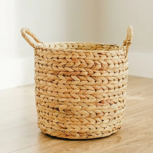Handcrafted Water Hyacinth <b>Storage</b> <b>Basket</b> Natural Woven Seagrass Alternative Plant Pot Indoor Home Decorative Organizer Bin - Product Image 1