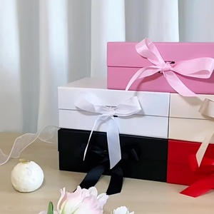 Custom Folding Gift <b>Box</b> Magnetic Packaging Cardboard Empty Magnetic Closure with Ribbon Gift <b>Box</b> Manufacturer - Product Image 2