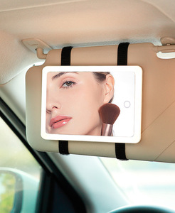 Phổ xe nội thất gương xách tay LED Xe trang điểm gương Auto Visor HD mỹ phẩm xe thắp sáng gương trang điểm - Product Image 1