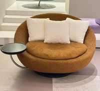 Fauteuil pivotant moderne pour salon, chambre, villa, balcon – Chaise simple rotative ronde, fauteuil de relaxation paresseux
