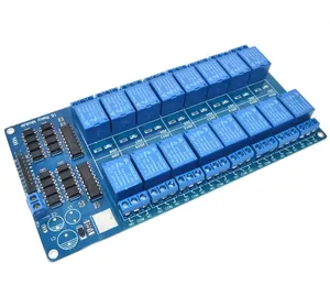 Modulo di schermatura relè a 16 canali DC 5V 12V 24V con accoppiatore ottico LM2576 relè di potenza interfaccia microcontrollori per Kit fai da te