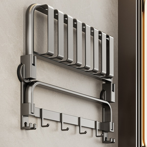 Oem nhà vệ sinh lưu trữ giá với đôi cực lỗ miễn phí treo tường phòng tắm khăn Kệ hút cup khăn giá - Product Image 1