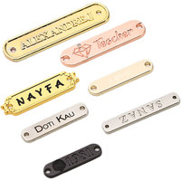 Pour les soins vêtements faux concepteur rectangulaire privé Parcum coeur personnalisé chine fait étiquette nom plaque métal personnalisable étiquette Logo