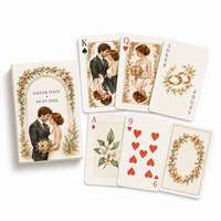 Jeu de cartes personnalisé pour mariage, motif Portrait aquarelle Fleur d'Oranger de Séville, Jeu de cartes artistique pour couple, Cadeau souvenir