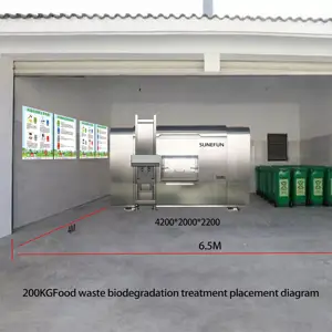 Sunefun 3000KG microorganismo triturador de lixo triturador de lixo de alimentos máquina de compostagem triturador de lixo reciclador de resíduos de alimentos