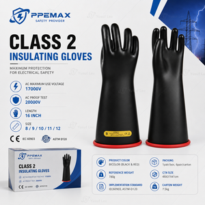 <span class=keywords><strong>2.</strong></span> Sınıf Elektrik İzolasyon Eldivenleri Elektrikçiler için Kauçuk Güvenlik Eldivenleri IEC 60903 ASTM D120 Sertifikalı 17000V Yüksek Gerilim - Product Image 1