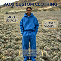 Setelan Hoodie dan Celana Panjang Fleece Berat Khusus Ukuran Besar 100% Katun Streetwear Tracksuit OEM Label Pribadi