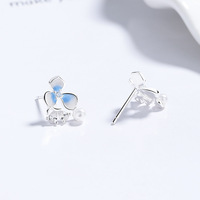 Blumen-Perlen-Ohrstecker 925 Sterling Silber Zirkon Süße Zarte Ohrringe