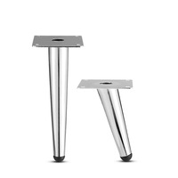 Pied de canapé conique chromé argenté de 17 cm – Grande Vente