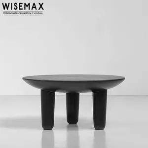 WISEMAX 가구 도매 현대 간단한 나무 라운드 커피 테이블 하이 엔드 소파 사이드 테이블 짧은 카페 티 테이블