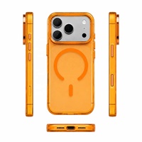 Coque magnétique transparente anti-jaunissement ultra-claire pour iPhone 18 17 16 15 Pro Max avec boutons métalliques et coque rigide en PC