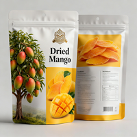 Sachet Doypack en plastique personnalisé avec logo pour snacks, fruits, aliments secs et mangues séchées, vente en gros