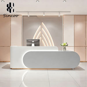 Mostrador de Recepción Moderno para Salón de Belleza de Lujo, con Acabado en Pintura Horneada, Diseño Curvo, para Peluquería, Spa y Tienda - Product Image 3