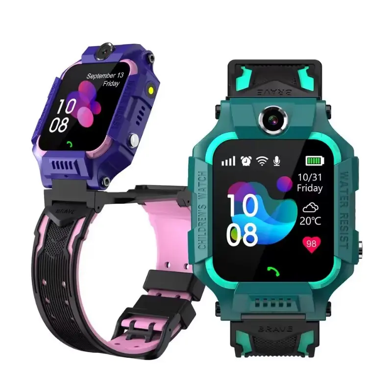 Q19 E12 Relógio Inteligente Crianças LBS Loação SOS Câmera Telefone Inteligente Relógio Do Bebê Voz Chat 360 Graus Girar Smartwatch