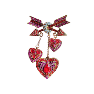 Doux Cupidon Coeur Flèche Broche Vintage Flèche À Travers Le Coeur <span class=keywords><strong>Frange</strong></span> Broche Saint Valentin Cadeau pour Couple - Product Image 2