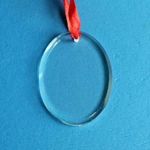 MH-DS0292 Incisione Personalizzata Chiaro Albero Di Natale Decorazione di Vetro di Forma Ovale Appeso Smussato Albero Di Natale di Vetro Ornamento - Product Image 6