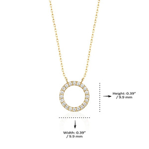 Collier pendentif cercle diamant or blanc, taille brillant ronde, design géométrique, pour femme, usage quotidien - Product Image 5