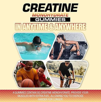 Gummies de Créatine Monohydrate en Gros, 120 Unités – Favorise la Croissance Musculaire, Complément Nutritionnel pour l'Entraînement et le Sport