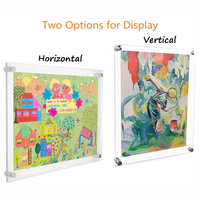 Cadre flottant en acrylique transparent, support mural pour affichage de photos et œuvres d'art, pour la décoration de la maison et des galeries, plusieurs tailles