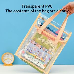 Carpeta de Archivos Transparente de PVC de Gran Capacidad con Botón a Presión, Carpeta Expandible A4, Doble Compartimento, Bolsa para Documentos de Viaje - Product Image 3
