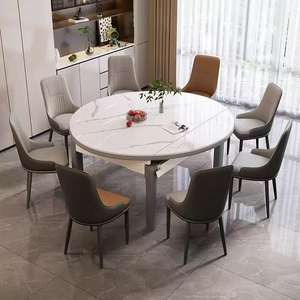 Silla de comedor italiana minimalista de lujo, tapizada en cuero, con respaldo suave, diseño moderno para comedor - Product Image 3