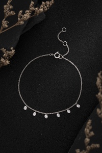 Nouveau Bracelet de Joaillerie Fine avec Pierre Bulle Sertie en Bezel, Charme Diamant de Laboratoire en Or Massif 10K - Product Image 2