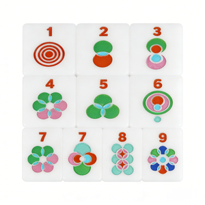 160 tuiles de mahjong en acrylique, rouge rose, style contemporain, pour quatre joueurs, unisexe, en stock, possibilité de personnalisation, emballées - Product Image 4