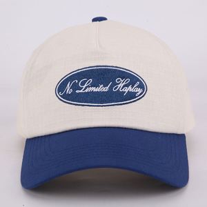 Bordado personalizado 5 Panel ala curva sombrero de béisbol Deportes al aire libre Gorras de béisbol sin estructura Gorras con logotipo - Product Image 6