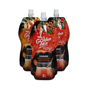Factory customized disposable Tomato sauce nozzle bag Chocolate liquid sauce spout packaging bags milk juice nozzle bag