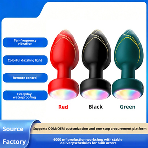ปลั๊กก้นซิลิโคนสั่นพร้อมรีโมทคอนโทรล มีไฟ LED สีสันสดใส 10 โหมดสั่นสะเทือน ของเล่นทางเพศสำหรับผู้ชาย - Product Image 6