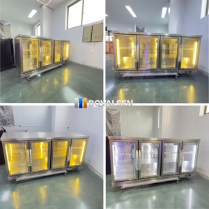 Réfrigérateur de bar encastrable sous comptoir avec 4 portes vitrées, refroidissement par compresseur, pour boissons - Product Image 5