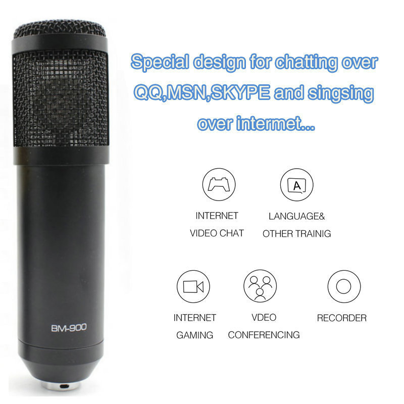 Micrófono con cable condensador USB para estudio profesional actualizado BM 900 para ordenador portátil volumen ajustable Reverb Mikrofon