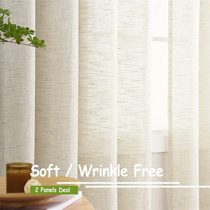 Cortinas Semitransparentes de Lino, Cortinas Rústicas de Estilo Campestre, Cortinas Opacas <span class=keywords><strong>para</strong></span> Cocina, Comedor, Dormitorio, Sala de Estar - Product Image 5