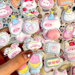 Autocollants 3D en acrylique gaufré imperméables pour scrapbooking, décorations colorées en perles et diamants, cadeaux promotionnels en cristal, feuille estampée à chaud - Product Image 5