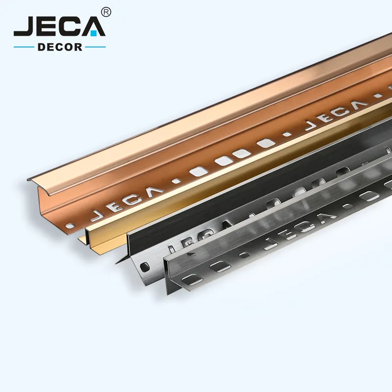 Foshan JECA High Quality Decoration Profile 304 Grade Free Sample Metal Tile Strip Stainless Steel Tile Trim For Wall Decoration