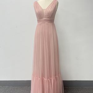 Vestido Largo de Fiesta para Mujer, Modesto, con Cuello en V Profundo, Doble Abertura, de Tul - Product Image 6