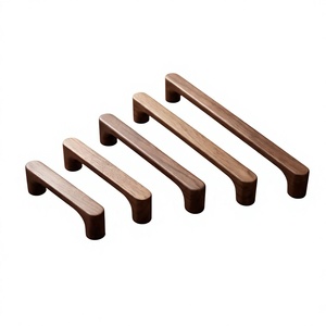 Juego de tiradores y pomos de madera para muebles, diseño redondo moderno, hechos a mano, ligeros y duraderos para puertas de armarios de entrada y uso exterior - Product Image 5
